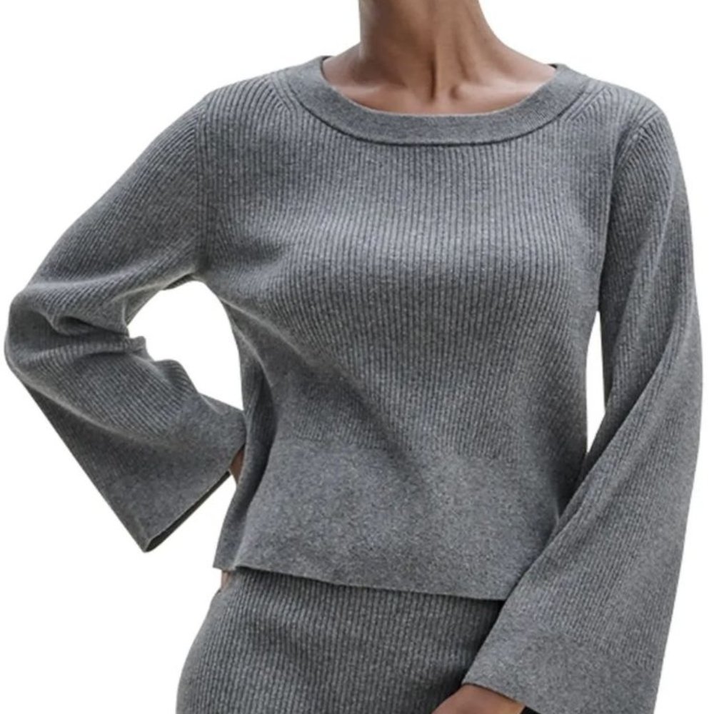 Splendid Rumi Rib Sweater in Heather Grey